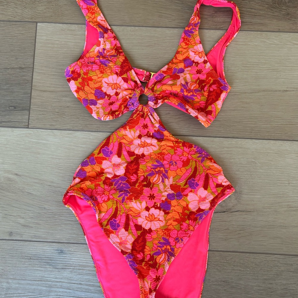 Floral Cutout One-Piece Swimsuit